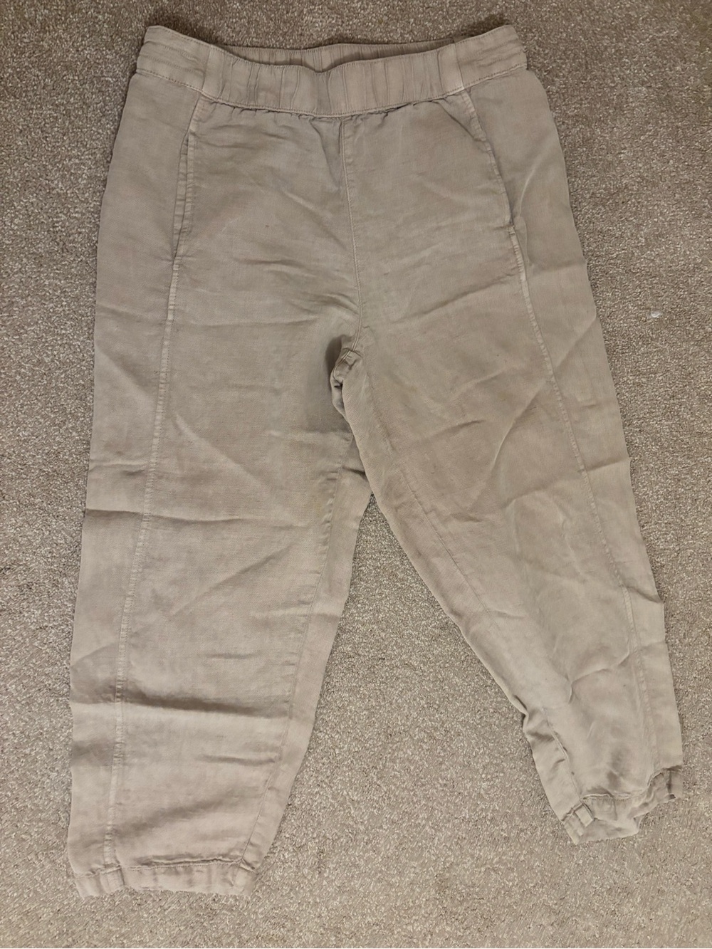 Beige Jogger Pants - Relaxed Fit